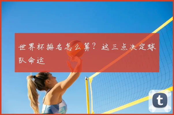 世界杯排名怎么算?这三点决定球队命运